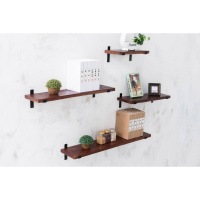 墙上置物架一字隔板墙壁书架实木搁板客厅装饰架墙面壁挂置物架 套餐长60*80*100*120宽20厚度2cm