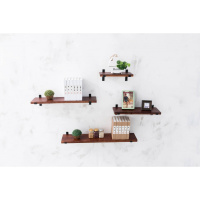 墙上置物架一字隔板墙壁书架实木搁板客厅装饰架墙面壁挂置物架 套餐长60*80*100*120宽20厚度3cm