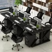 公司职员办公桌椅组合家具简约现代2|4|6人工作位电脑屏办公桌子