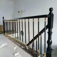 厂家直销橡木实木楼梯扶手栏杆室内家用阳台阁楼简约现代铁艺小柱
