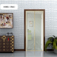 魔术贴大防蚊帘纱夏季定做磁性软加密宿舍静音纱窗布艺卧室 米色 80宽*215高