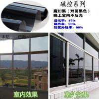 10米装隔热防晒遮阳遮光太阳膜单向透视玻璃贴纸窗户阳台家用 加厚高清魔幻黑 [50宽*5米]送工具