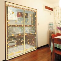 魔术贴防蚊帘磁性纱夏季纱窗防蝇通风家用卧室隔断高档免打孔 静音绣花米黄[送整卷魔术贴] 95*205