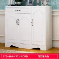 欧式鞋柜家用口大容量玄关柜简易经济型多层简约收纳防尘鞋架子 C款三门暖白色