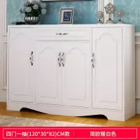 欧式鞋柜家用口大容量玄关柜简易经济型多层简约收纳防尘鞋架子 C款四门暖白色