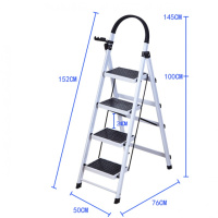 163高五步梯四步梯六步梯家用梯家用折叠梯扶手楼梯人字梯子 白色 五步梯