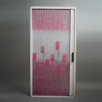 隐形纱折叠推拉式纱窗防蚊虫伸缩纱通风沙平移风琴纱窗 红色郁金香纱+白色框0.8