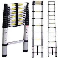 伸缩梯子家用梯铝合金折叠梯子多功能直梯两用单面楼梯便携竹节梯 德标单面2.6米