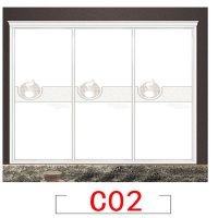 衣柜实木推拉定制刻彩绘移高档衣橱现代简约滑动推拉移 C02