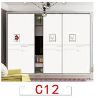 衣柜实木推拉定制刻彩绘移高档衣橱现代简约滑动推拉移 C12