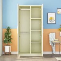 衣柜实木简易两储物柜卧室家具出租房家用四木质组装收纳柜子 白枫色 3门180高120宽50深