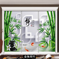 移定做实木衣柜现代简约壁柜推拉耐磨板肤感钢琴烤漆滑动 A03