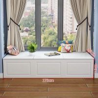 可定制欧式飘窗柜上开可坐卧室落地柜阳台收纳飘窗柜子储物柜 长170高40深403门