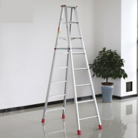 加厚铝合金人字梯子家用折叠梯爬楼梯工程梯伸缩扶梯铝合金梯子 2.5米人字梯（材料1.5厚度）