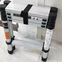 梯子家用折叠多功能加厚铝合金伸缩梯人字梯升降工程梯小楼梯 [德标]加厚人字梯1.5+1.5米