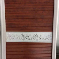 定制推拉现代简约衣柜环保木塑移卧室橱柜包覆同色滑动 苹果木百叶