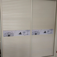 定做衣柜推拉移木塑板海浪板衣柜推拉定做钛镁合金百叶 苏香桐