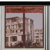 防蚊纱窗纱网自粘型魔术贴非简易磁性帘家用沙窗帘可拆卸免打孔 磁铁纯色咖啡色[宽*高] 150*120