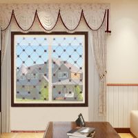 防蚊纱窗纱网自粘型魔术贴非简易磁性帘家用沙窗帘可拆卸免打孔 磁铁梅花刺绣米色 110*150