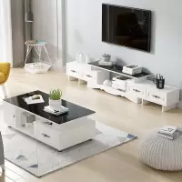 电视柜现代简约茶几套装组合北欧卧室小户型客厅伸缩落地电视机柜