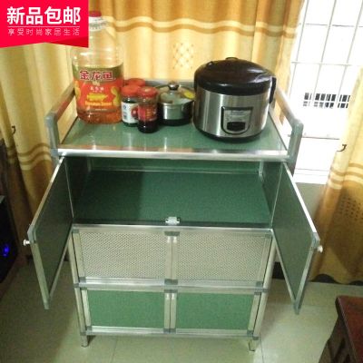 简易餐边柜不生锈三层组装铝合金橱柜厨房放碗柜客厅收纳柜置物柜