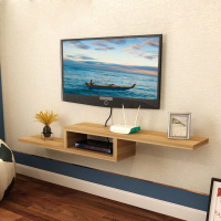 简约现代隔板搁板置物架电视机顶盒架子墙上壁架壁挂电视柜装饰架