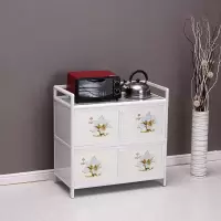铝合金水晶钢化玻璃柜餐边柜碗柜茶水柜碗橱储物小柜子简易厨柜