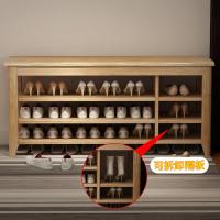 鞋架简易口经济型室内好看多层鞋架子收纳入实木可坐家用鞋柜 北欧3层100带靴位#原木色