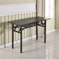 简易折叠办公会议培训长条桌书桌电脑桌快餐桌学习长桌 长100宽40高75单层加固 黄木纹