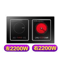 好太太家用电磁炉双灶头电陶炉台嵌入式砂锅爆炒大功率双炉电灶 一电一陶(左2200W右2200W)