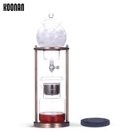 冰滴咖啡壶 家用滴漏式冰滴冷萃壶玻璃 冰萃咖啡日式茶滴壶|玫瑰金+垫子
