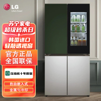 [咨询预订享特价]韩国原装进口LG F621GE65B 十字对开门冰箱透视窗门中门大容量617升速冻恒温养鲜