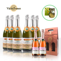 沃迪安系列无醇无酒精有机果酒 法国诺曼底 六口味气泡酒原瓶进口 750ml单瓶双支礼盒装 甜型水蜜桃六支装750ml*6