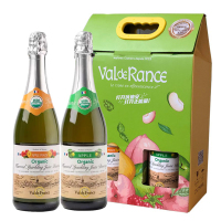 沃迪安无醇无酒精有机果酒 法国诺曼底  750ml双支礼盒装 (水蜜桃+青苹果味)