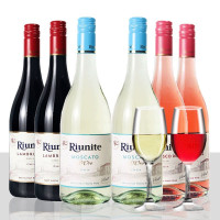 意大利优尼特(Riunite)莫斯卡托慕丝甜白桃红起泡葡萄酒 750ml单瓶整箱装 原瓶进口 混合六支装750ml*6