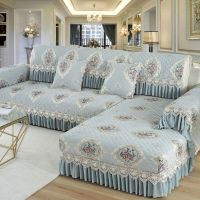欧式沙发垫子布艺四季通用防滑厚三件套装客厅坐垫靠背巾套罩全盖