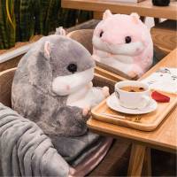 可爱仓鼠暖手抱枕被子两用枕头公仔玩偶毛绒玩具办公室午睡枕靠垫