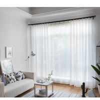 窗纱白色阳台白纱窗纱纱帘仙气窗纱透光现代纱客厅阳台飘窗帘纱帘