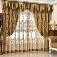 窗帘成品卧室阳台提花遮光高档金丝奢华客厅窗纱定制窗帘布帘头