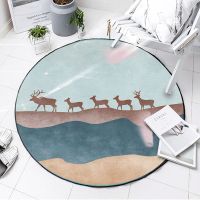 简约防滑北欧ins吊篮儿童圆形同款电脑卡通现代椅子少女地毯网红