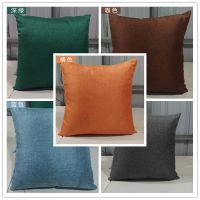 新品纯色抱枕加厚办公室靠枕汽车靠垫沙发腰枕素色布艺床头靠枕
