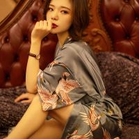 仿真丝女士结婚新娘伴娘性感睡袍大码浴袍冰丝晨袍睡衣姐妹淘和服