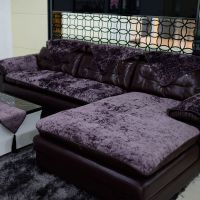 客厅定做法兰绒深色紫色家用短毛绒防滑巾罩套皮沙发垫子布艺北欧