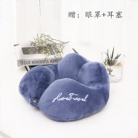 u型枕双驼峰卡通可爱飞机旅行护颈枕成人午睡枕男女学生记忆枕头|双驼峰藏青色