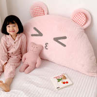 ins床头大靠背兔兔绒少女心软糯熊刺绣榻榻米沙发床可拆靠垫抱枕