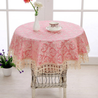 水溶边圆形桌布欧式家用藤椅小圆桌布餐桌布圆台布