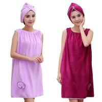 浴巾睡衣浴裙透气宽松成人女比胖m可穿纯棉吸水