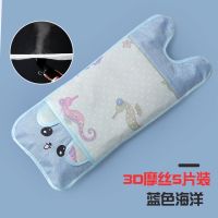 儿童夏季荞麦枕0-1-2-3岁6婴儿夏天透气吸汗冰丝凉枕宝宝冰凉枕头|蓝色海洋（摩丝枕芯5片装）