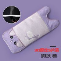 儿童夏季荞麦枕0-1-2-3岁6婴儿夏天透气吸汗冰丝凉枕宝宝冰凉枕头|紫色小熊（摩丝枕芯5片装）