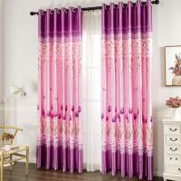 窗帘特价阳台飘窗短帘遮光布印花遮光成品遮阳田园客厅卧室出租屋